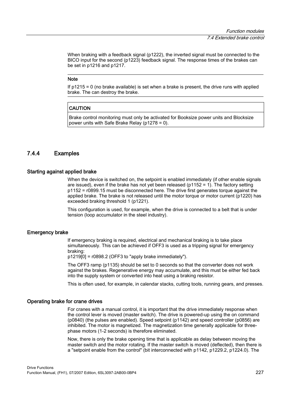 4 examples | Efficient Networks Siemens Sinamics S120 User Manual | Page 227 / 560