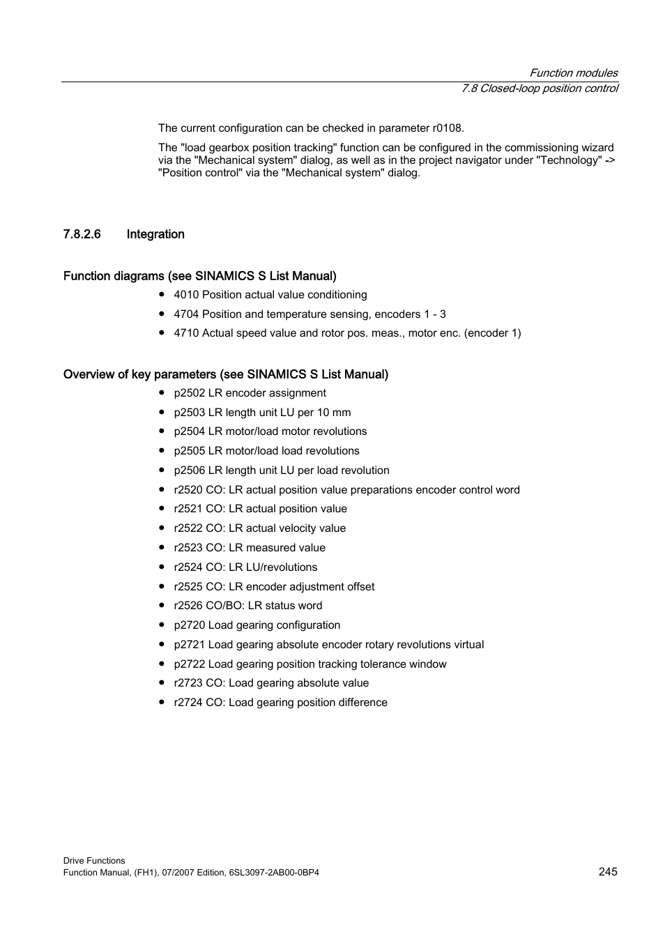 6 integration | Efficient Networks Siemens Sinamics S120 User Manual | Page 245 / 560