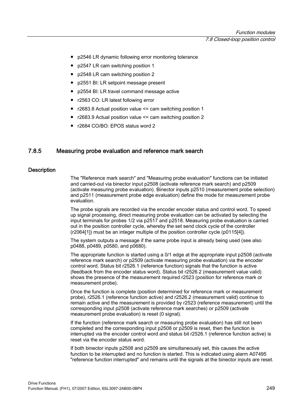 Efficient Networks Siemens Sinamics S120 User Manual | Page 249 / 560