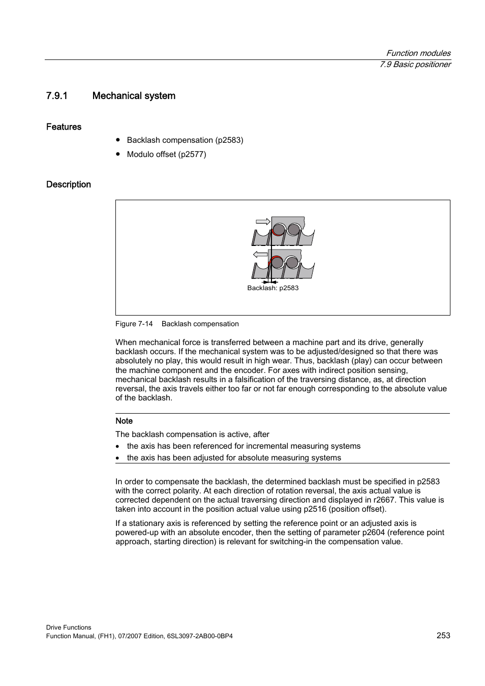 1 mechanical system | Efficient Networks Siemens Sinamics S120 User Manual | Page 253 / 560