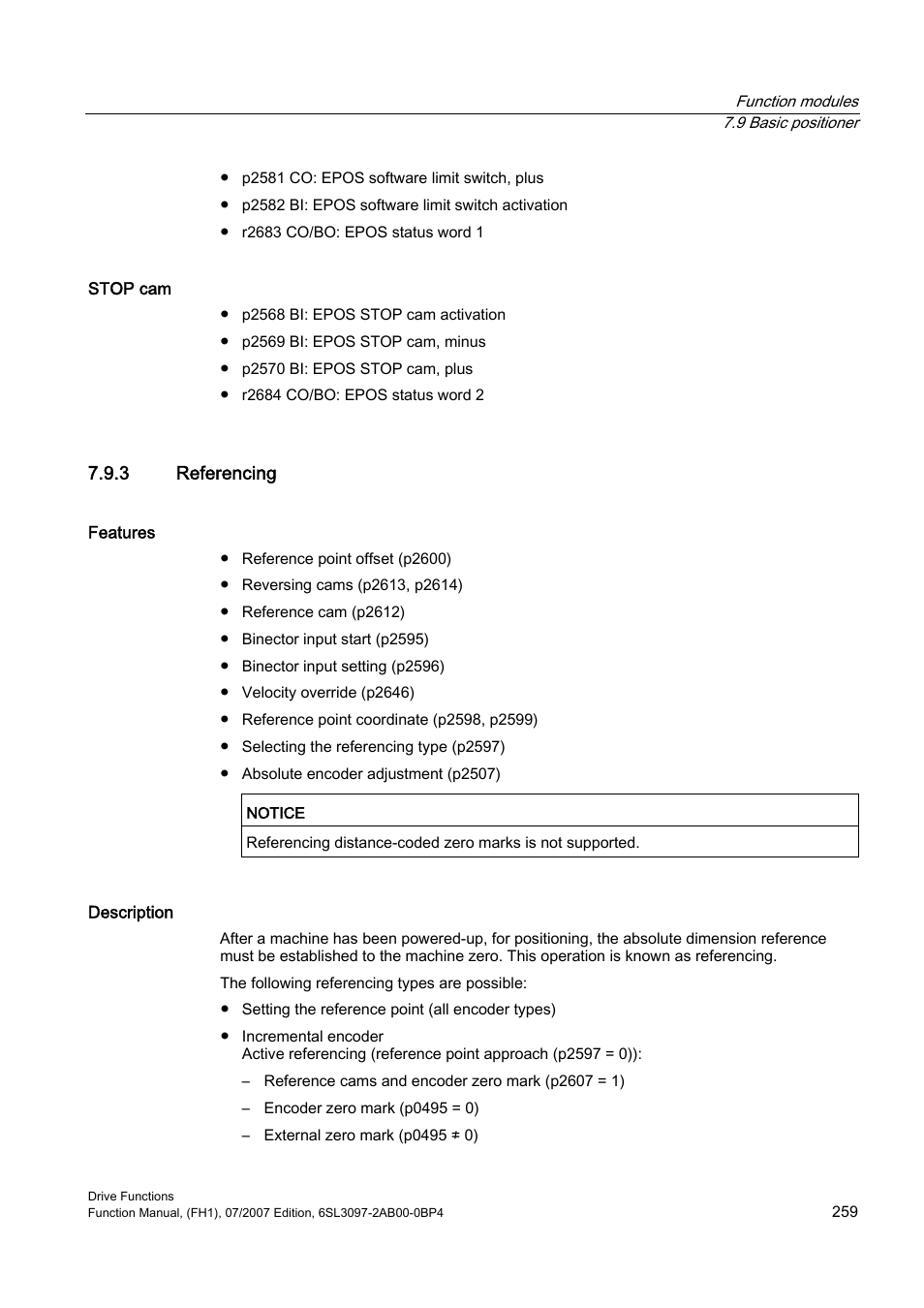 3 referencing | Efficient Networks Siemens Sinamics S120 User Manual | Page 259 / 560