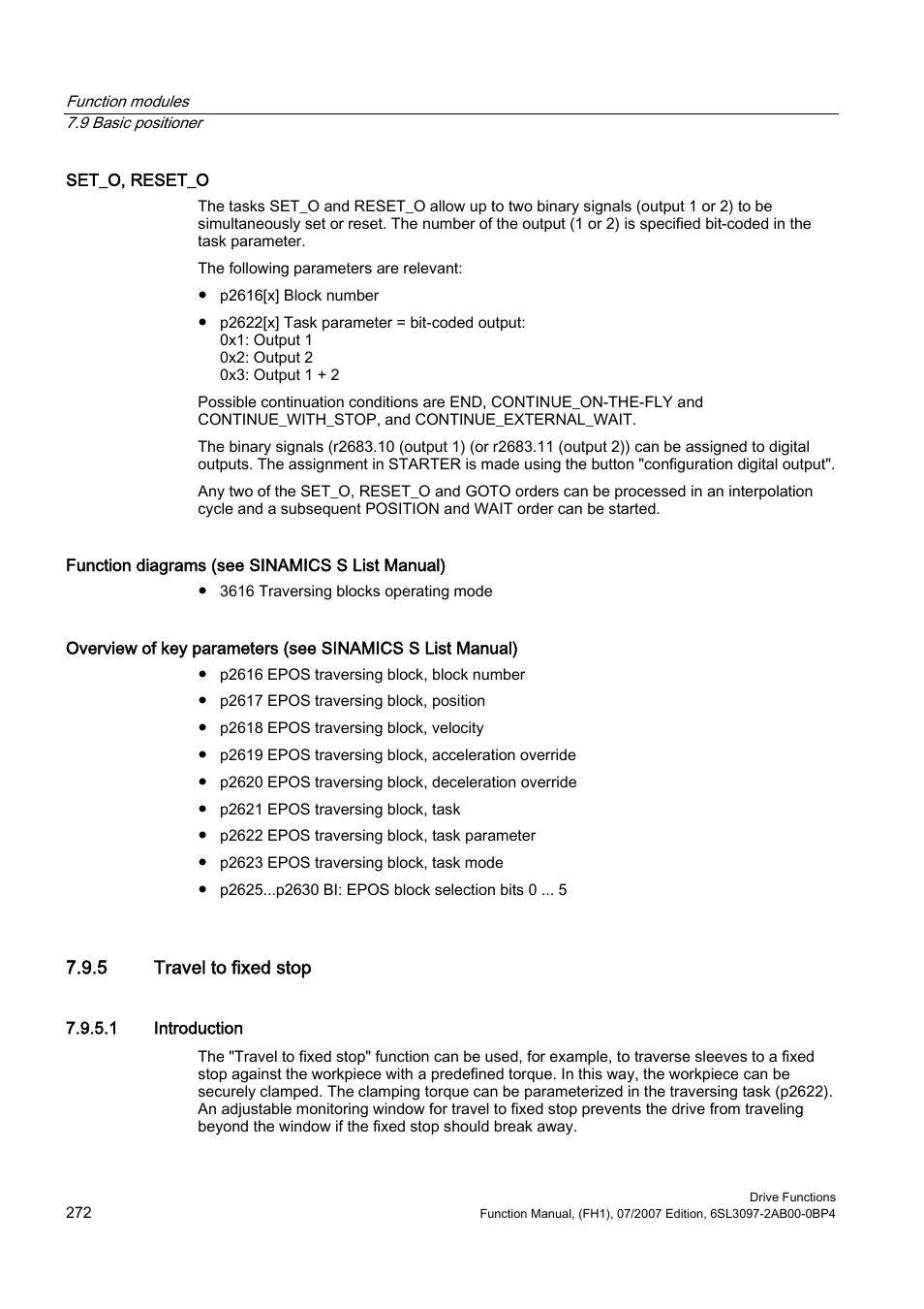 5 travel to fixed stop, 1 introduction | Efficient Networks Siemens Sinamics S120 User Manual | Page 272 / 560