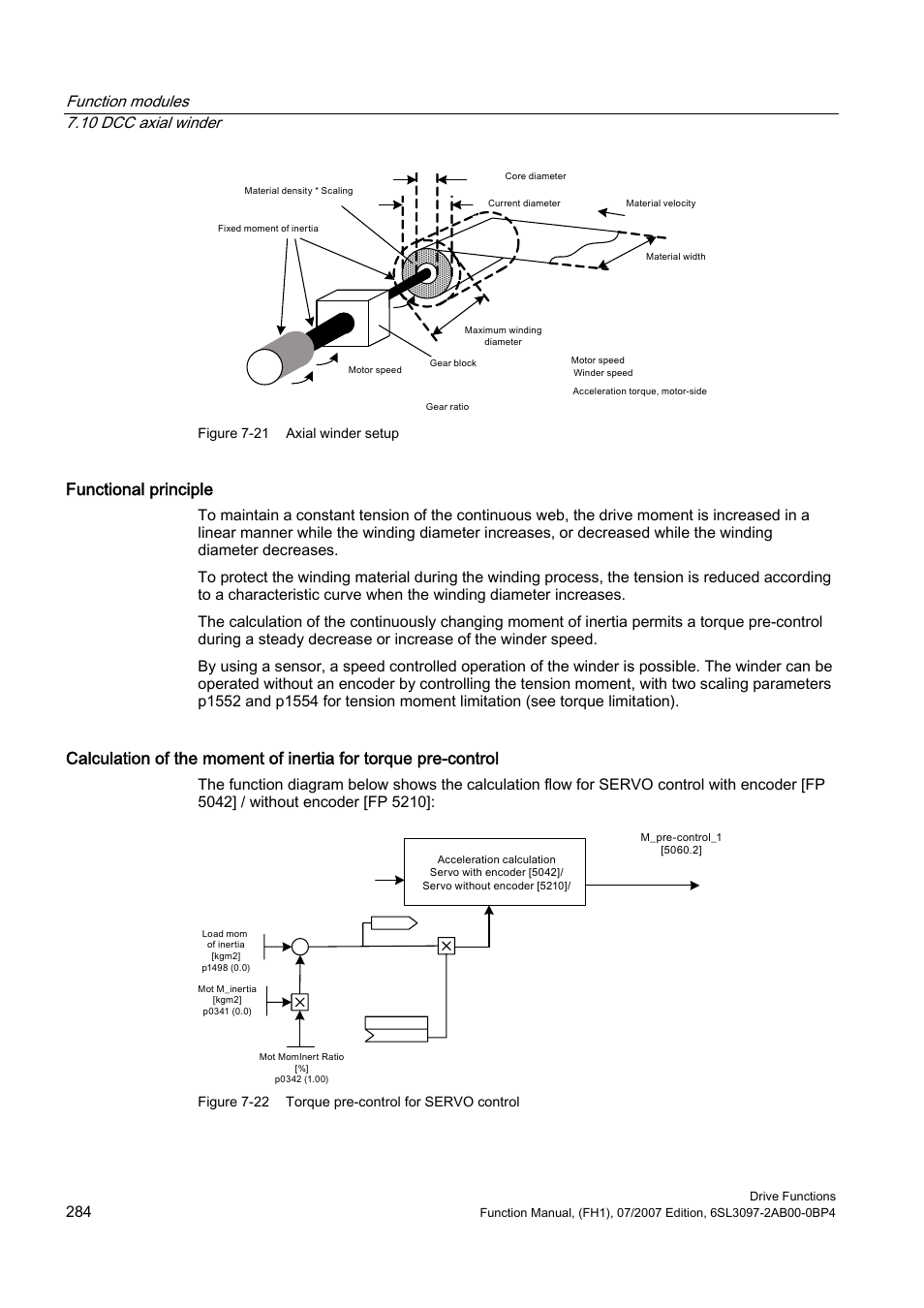 Functional principle, Function modules 7.10 dcc axial winder | Efficient Networks Siemens Sinamics S120 User Manual | Page 284 / 560