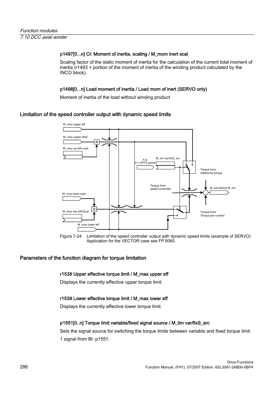 Function modules 7.10 dcc axial winder | Efficient Networks Siemens Sinamics S120 User Manual | Page 286 / 560
