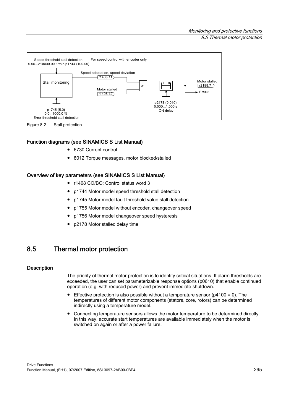5 thermal motor protection | Efficient Networks Siemens Sinamics S120 User Manual | Page 295 / 560