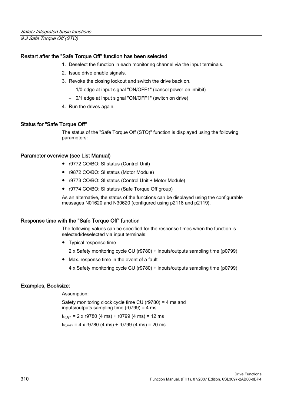 Efficient Networks Siemens Sinamics S120 User Manual | Page 310 / 560