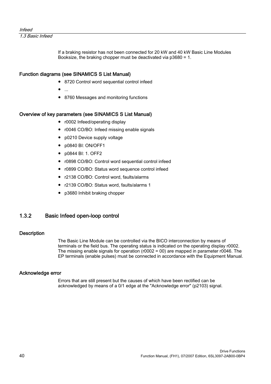 2 basic infeed open-loop control | Efficient Networks Siemens Sinamics S120 User Manual | Page 40 / 560
