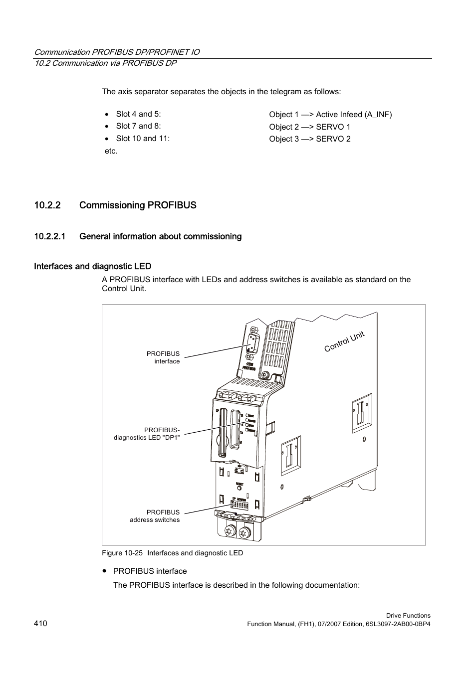 2 commissioning profibus, 1 general information about commissioning | Efficient Networks Siemens Sinamics S120 User Manual | Page 410 / 560