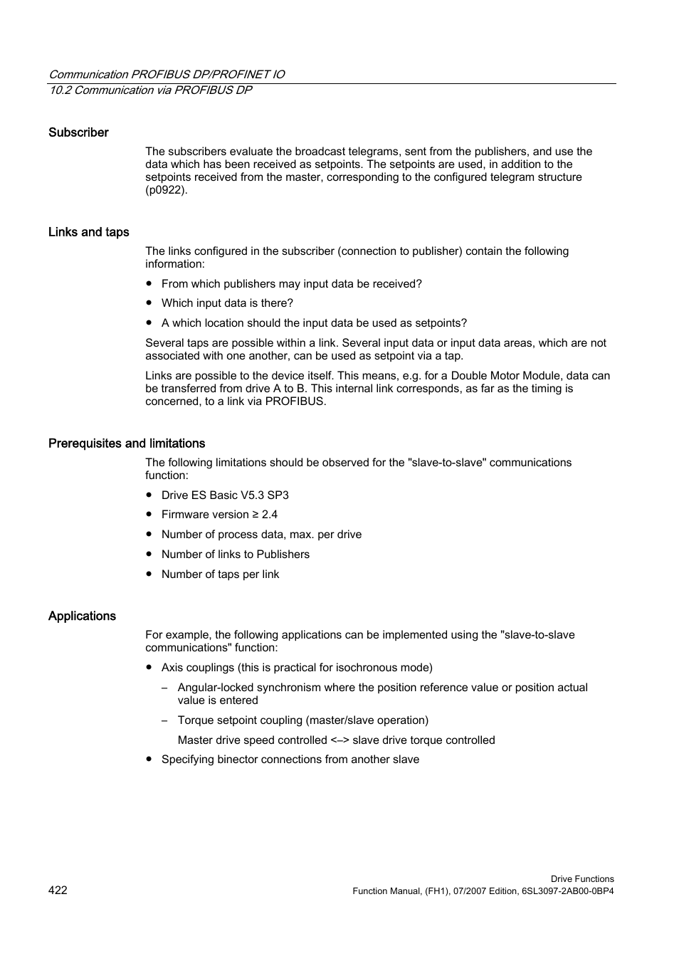 Efficient Networks Siemens Sinamics S120 User Manual | Page 422 / 560
