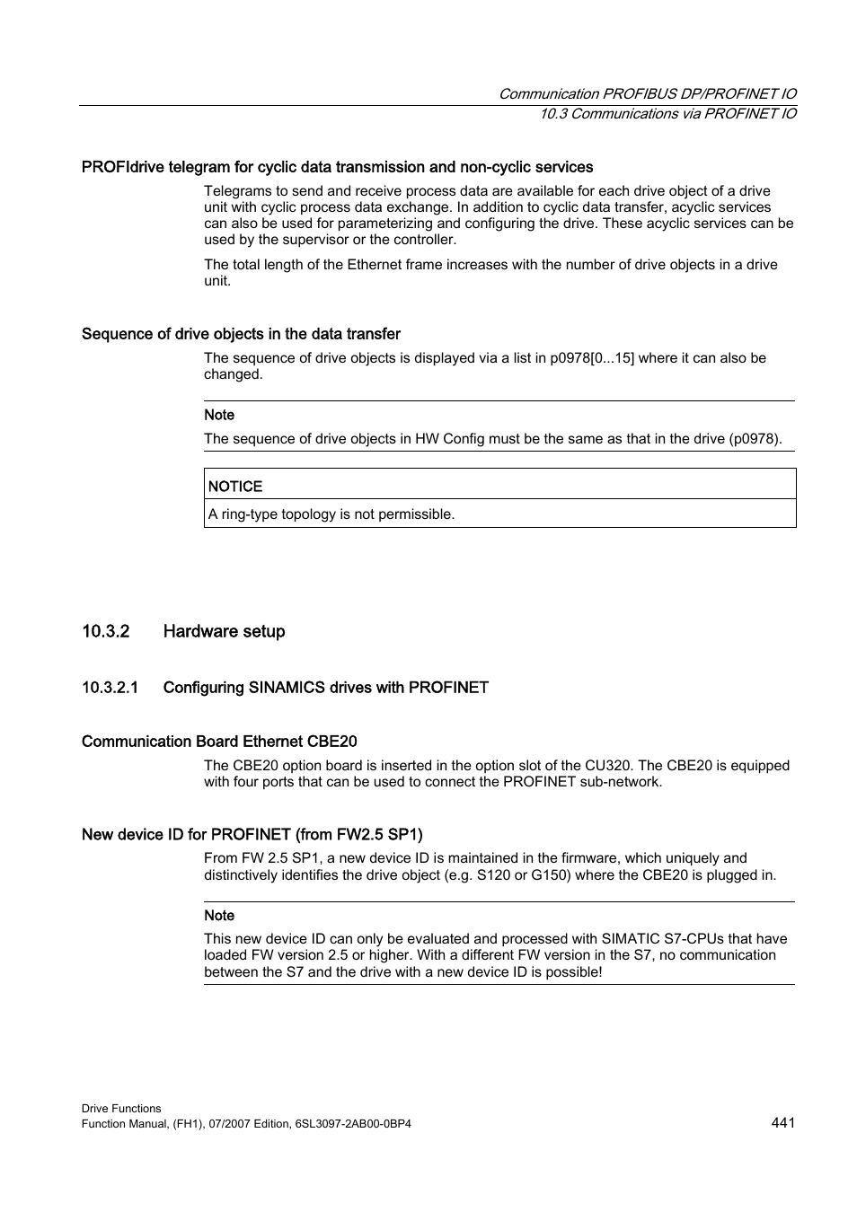 2 hardware setup, 1 configuring sinamics drives with profinet | Efficient Networks Siemens Sinamics S120 User Manual | Page 441 / 560