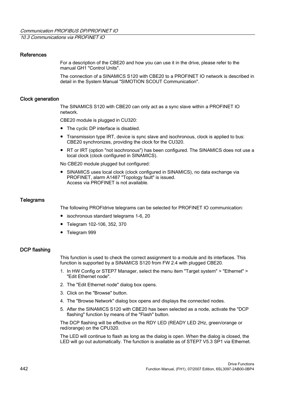 Efficient Networks Siemens Sinamics S120 User Manual | Page 442 / 560