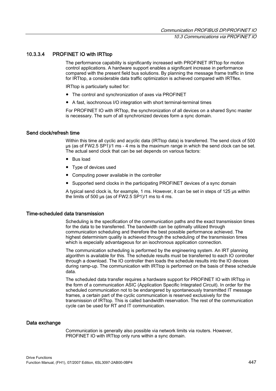 4 profinet io with irttop | Efficient Networks Siemens Sinamics S120 User Manual | Page 447 / 560