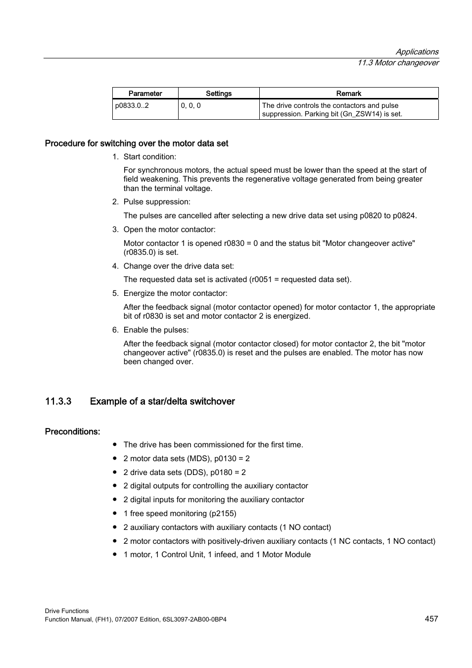 3 example of a star/delta switchover | Efficient Networks Siemens Sinamics S120 User Manual | Page 457 / 560