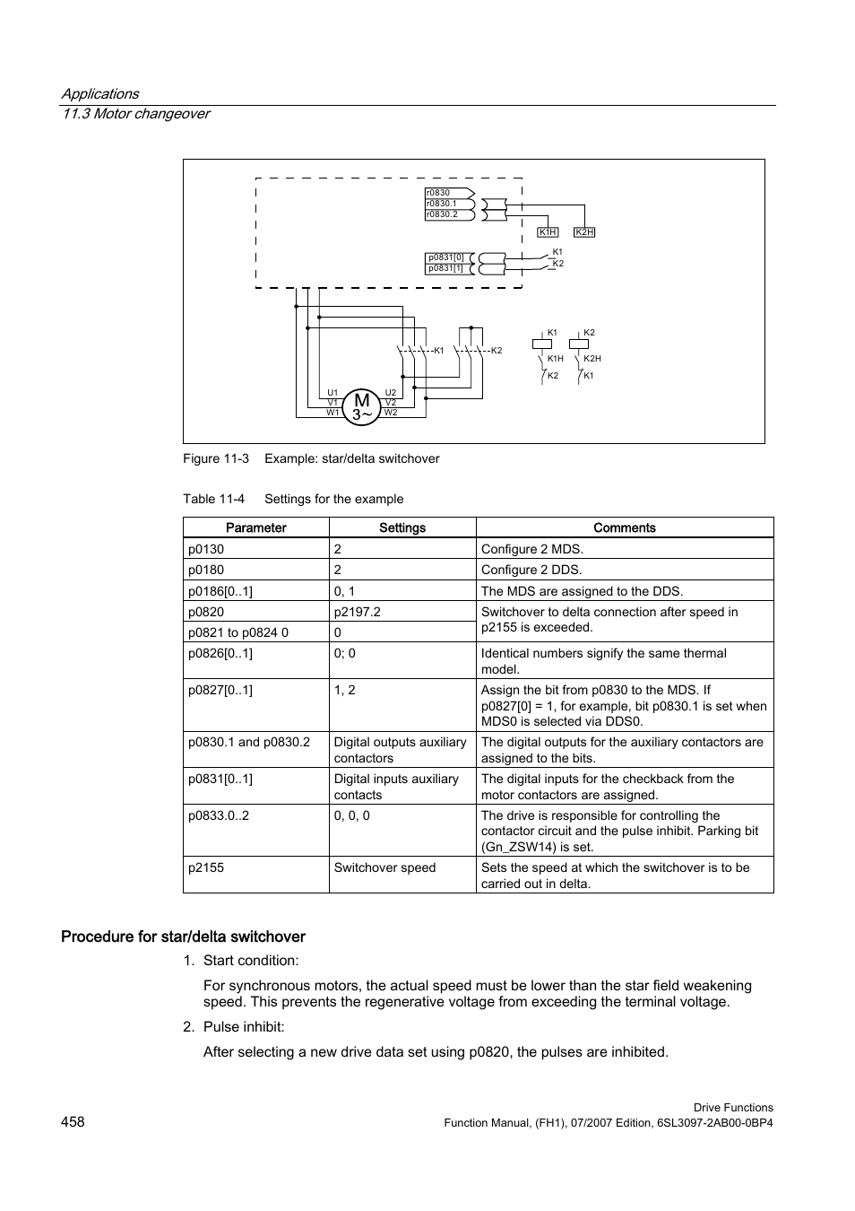 Procedure for star/delta switchover | Efficient Networks Siemens Sinamics S120 User Manual | Page 458 / 560