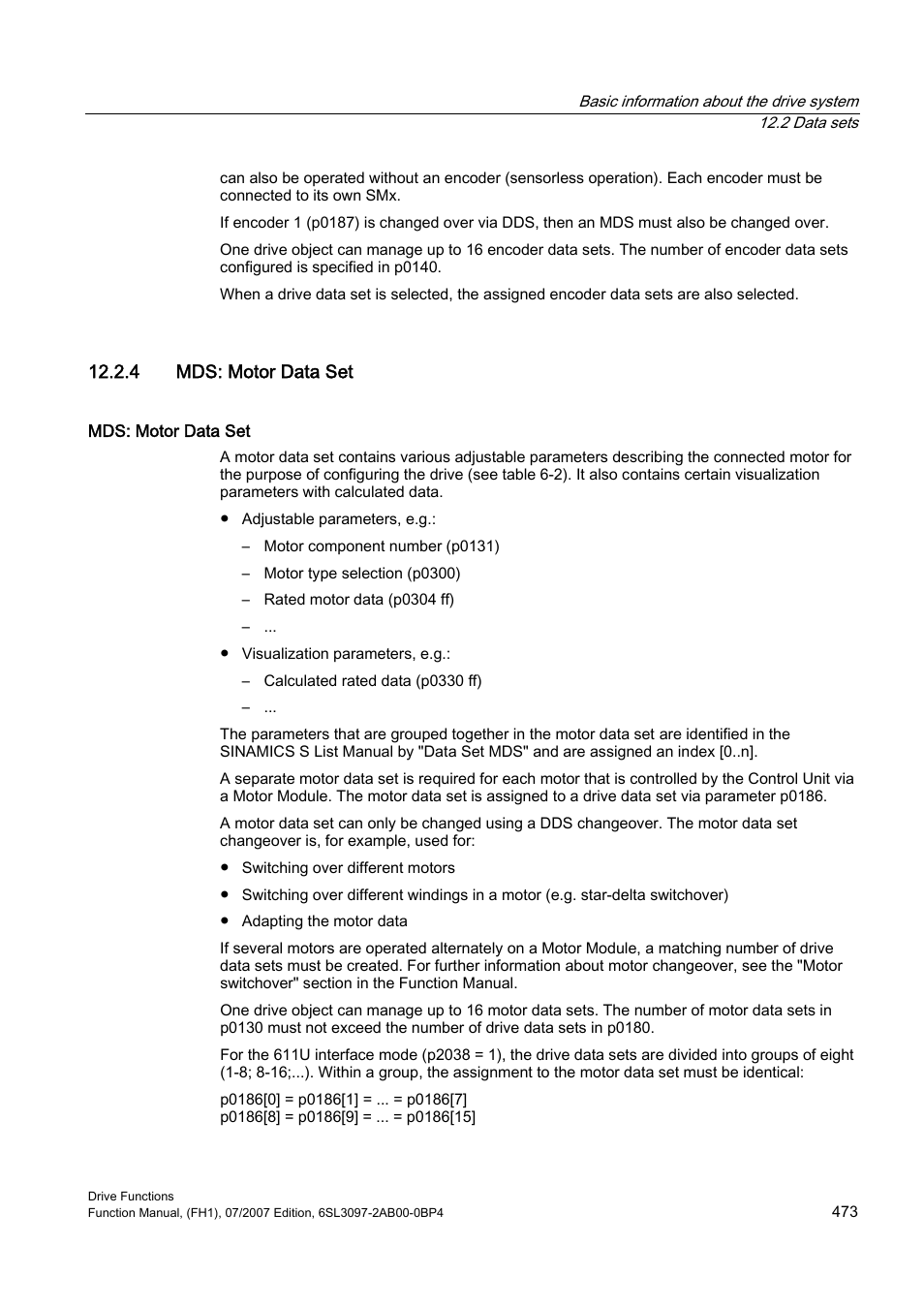 4 mds: motor data set | Efficient Networks Siemens Sinamics S120 User Manual | Page 473 / 560
