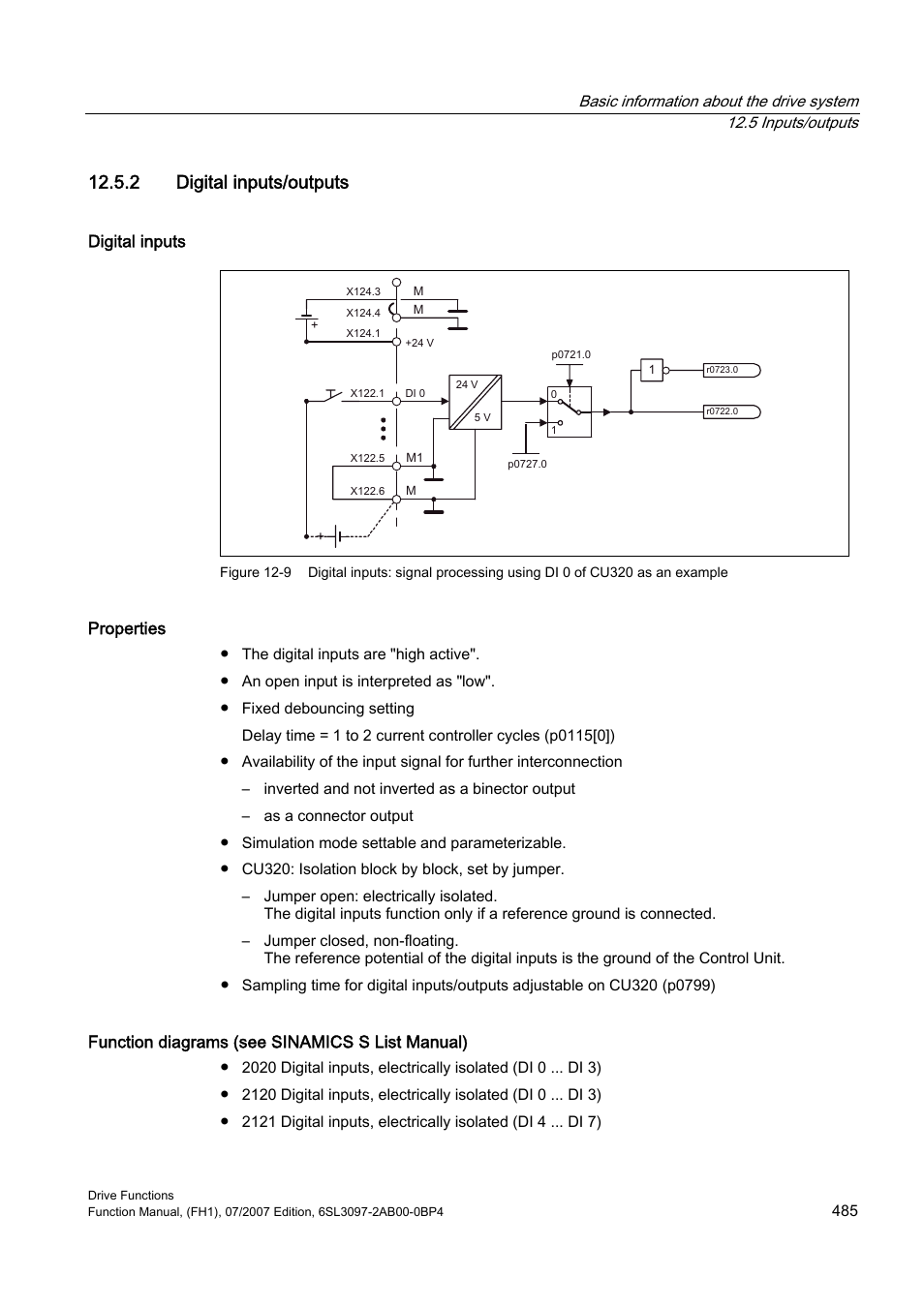 2 digital inputs/outputs | Efficient Networks Siemens Sinamics S120 User Manual | Page 485 / 560