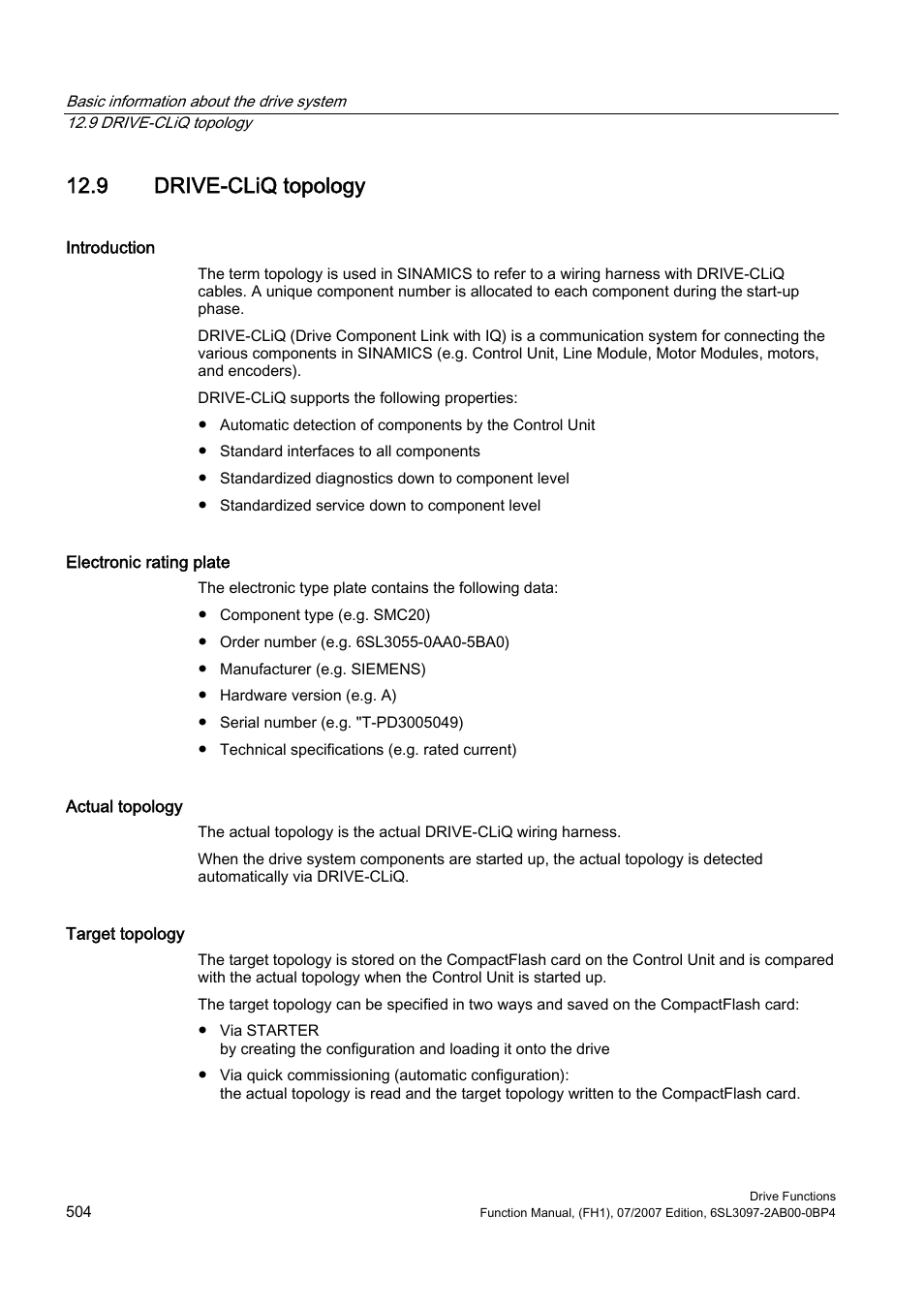 9 drive-cliq topology | Efficient Networks Siemens Sinamics S120 User Manual | Page 504 / 560