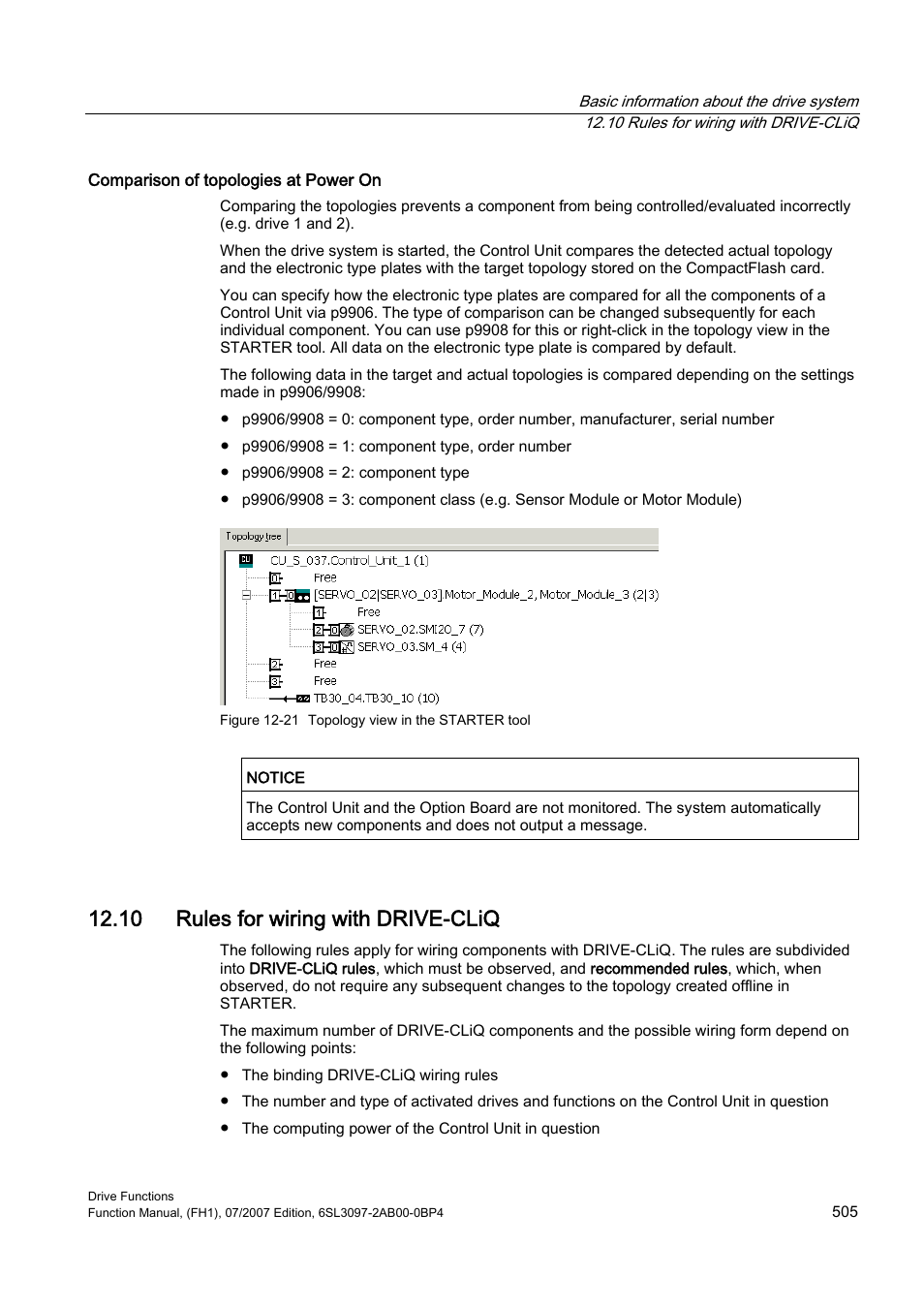 10 rules for wiring with drive-cliq | Efficient Networks Siemens Sinamics S120 User Manual | Page 505 / 560
