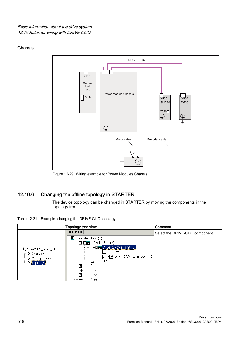 6 changing the offline topology in starter, Chassis | Efficient Networks Siemens Sinamics S120 User Manual | Page 518 / 560