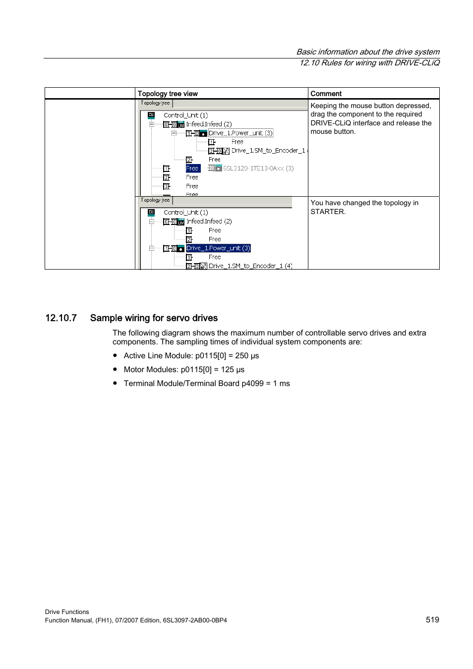 7 sample wiring for servo drives | Efficient Networks Siemens Sinamics S120 User Manual | Page 519 / 560