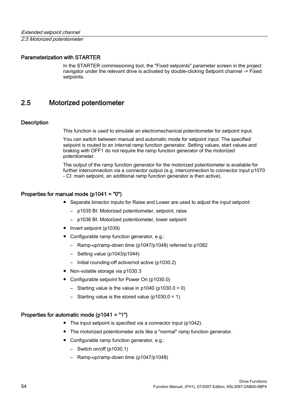 5 motorized potentiometer | Efficient Networks Siemens Sinamics S120 User Manual | Page 54 / 560