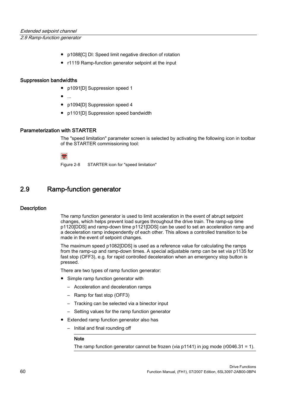 9 ramp-function generator | Efficient Networks Siemens Sinamics S120 User Manual | Page 60 / 560