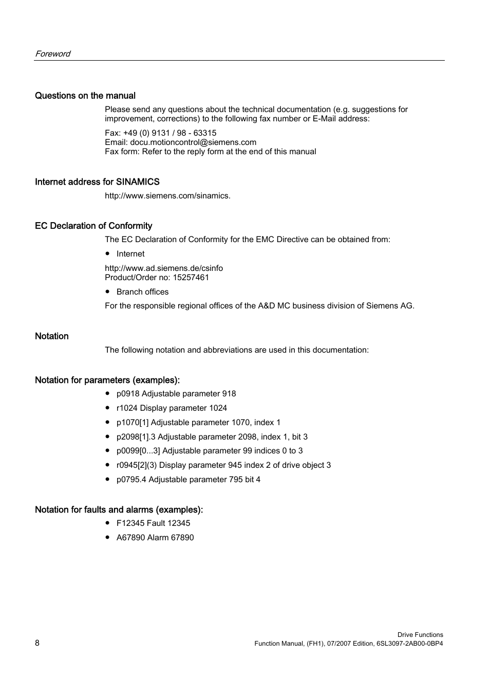 Efficient Networks Siemens Sinamics S120 User Manual | Page 8 / 560
