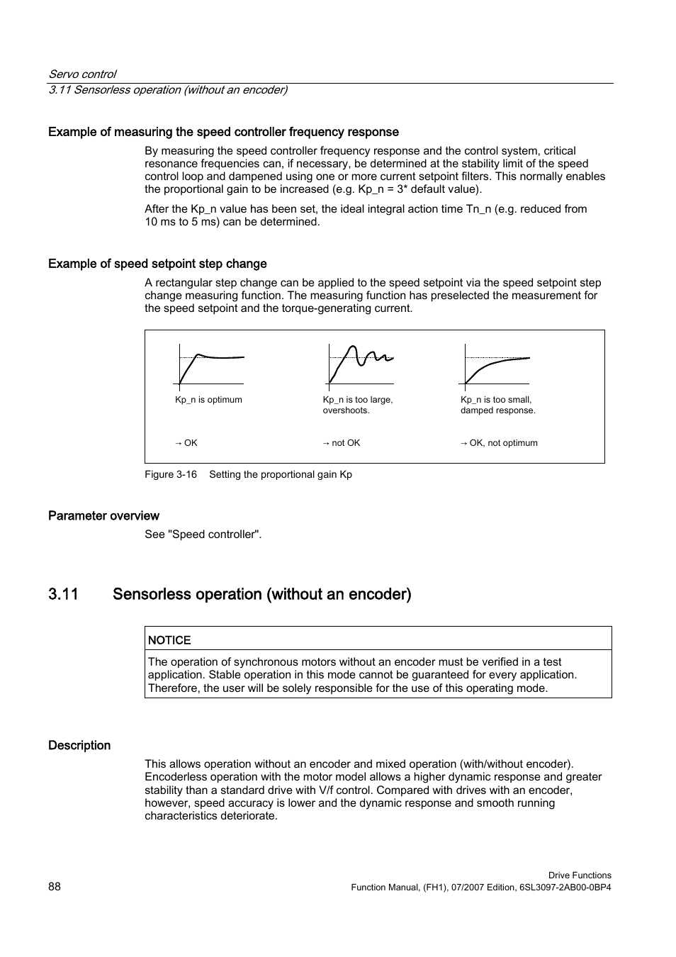 11 sensorless operation (without an encoder) | Efficient Networks Siemens Sinamics S120 User Manual | Page 88 / 560