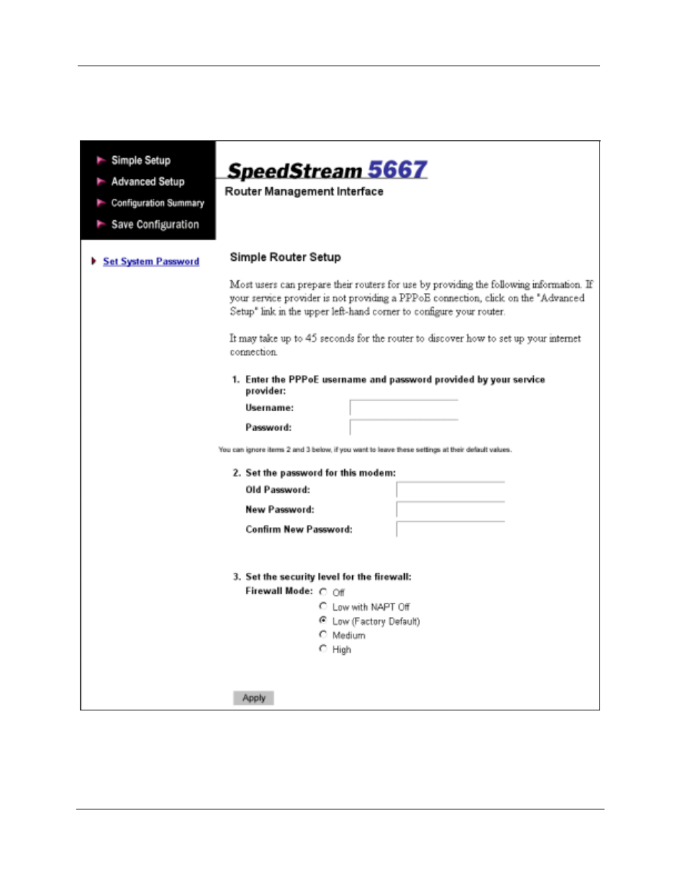 Simple setup | Efficient Networks SpeedStream 5667 User Manual | Page 26 / 55