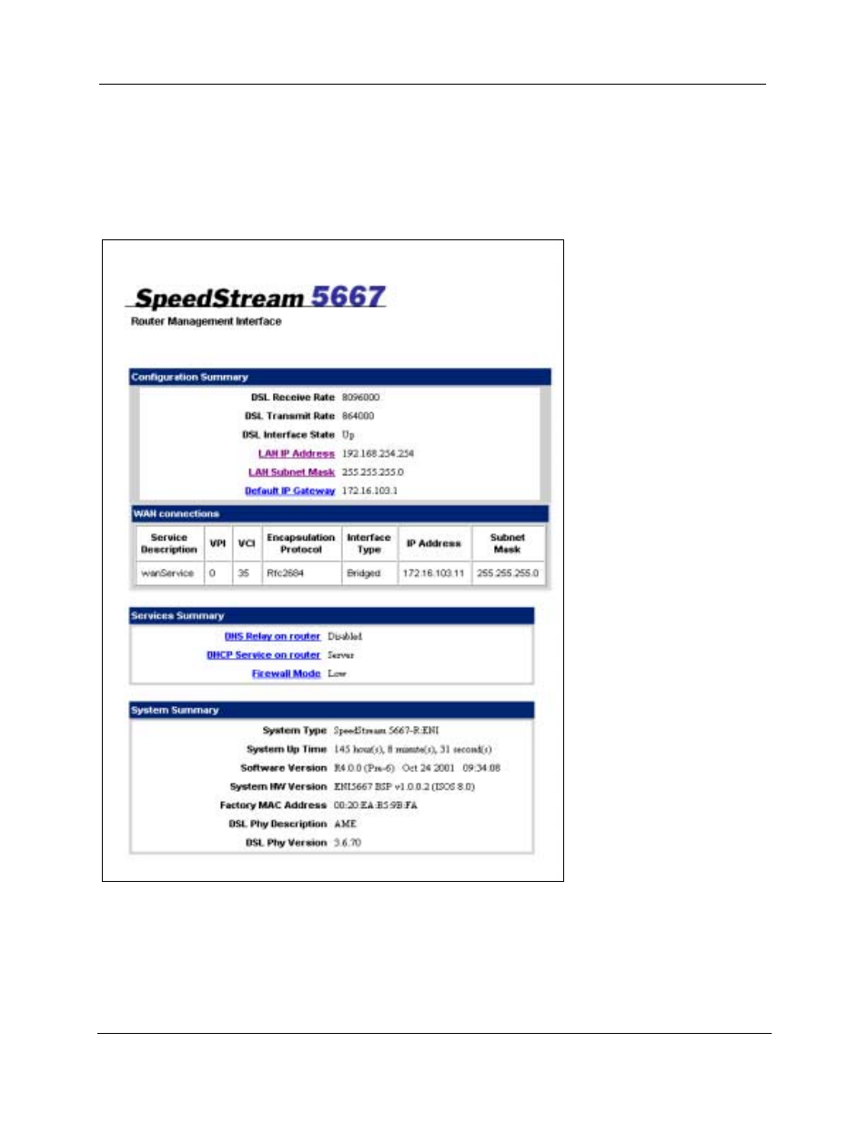 Advanced setup | Efficient Networks SpeedStream 5667 User Manual | Page 28 / 55