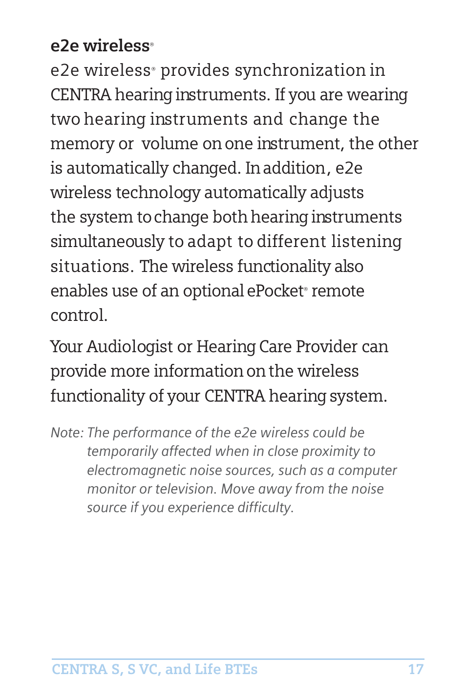 E2e wireless | Efficient Networks CENTRA S User Manual | Page 19 / 36