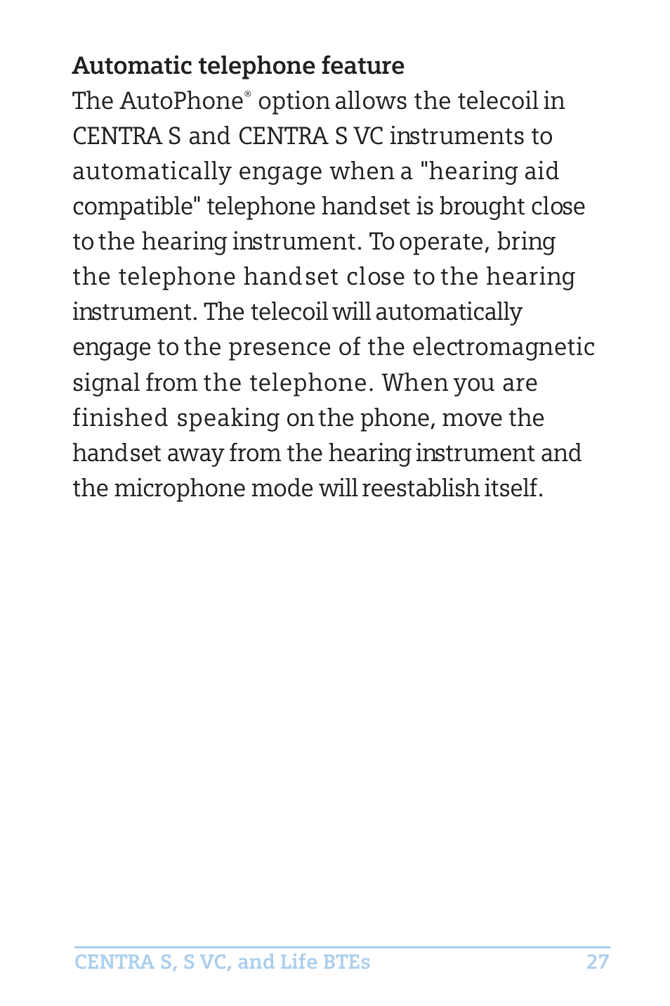 Automatic telephone feature the autophone | Efficient Networks CENTRA S User Manual | Page 29 / 36