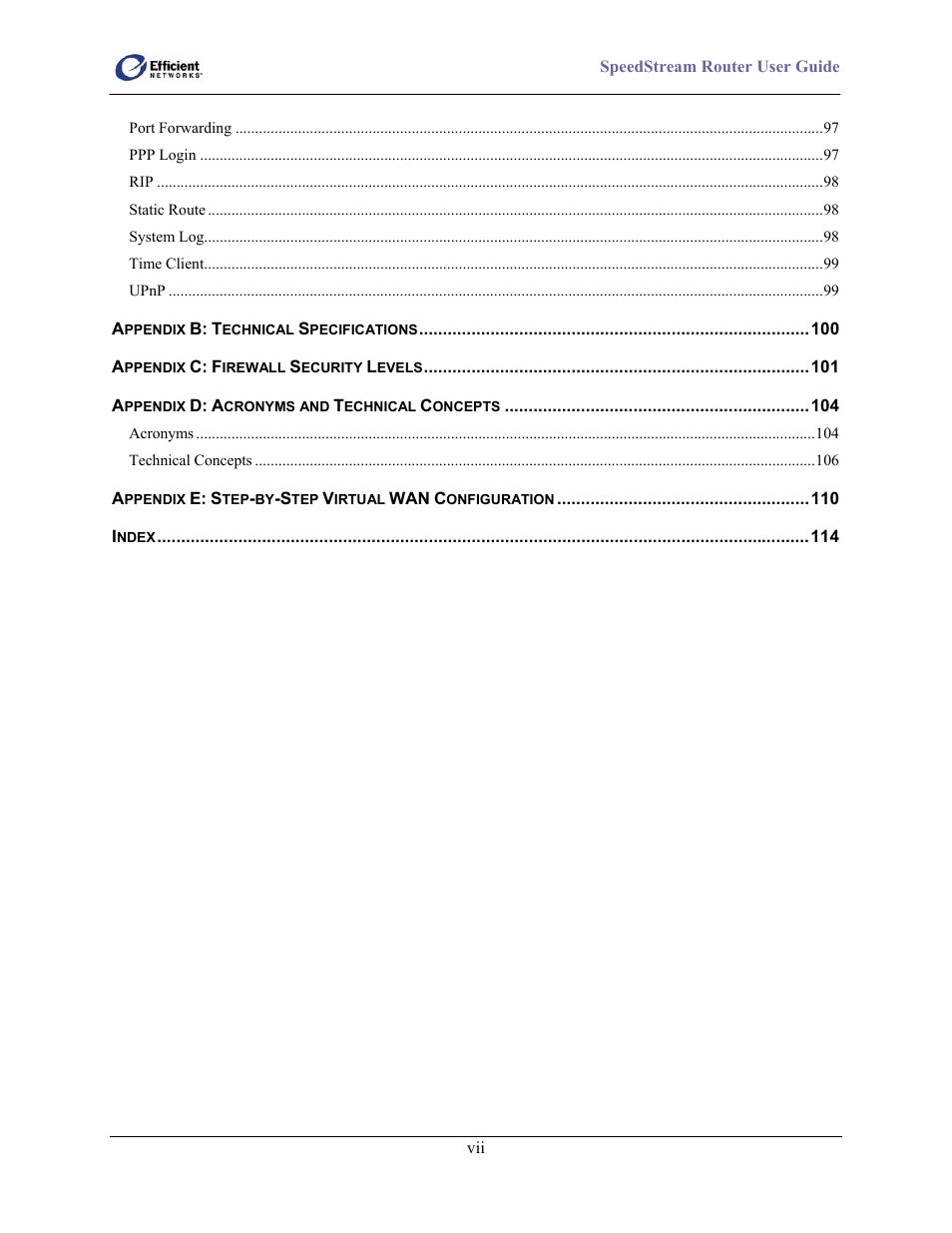 Efficient Networks 5100 User Manual | Page 10 / 129