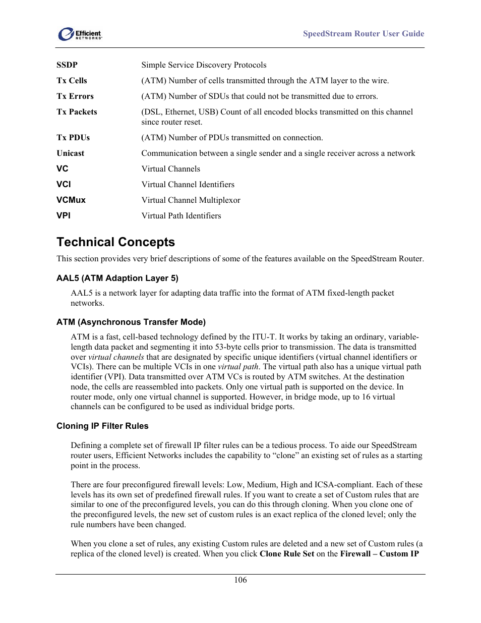 Technical concepts | Efficient Networks 5100 User Manual | Page 116 / 129