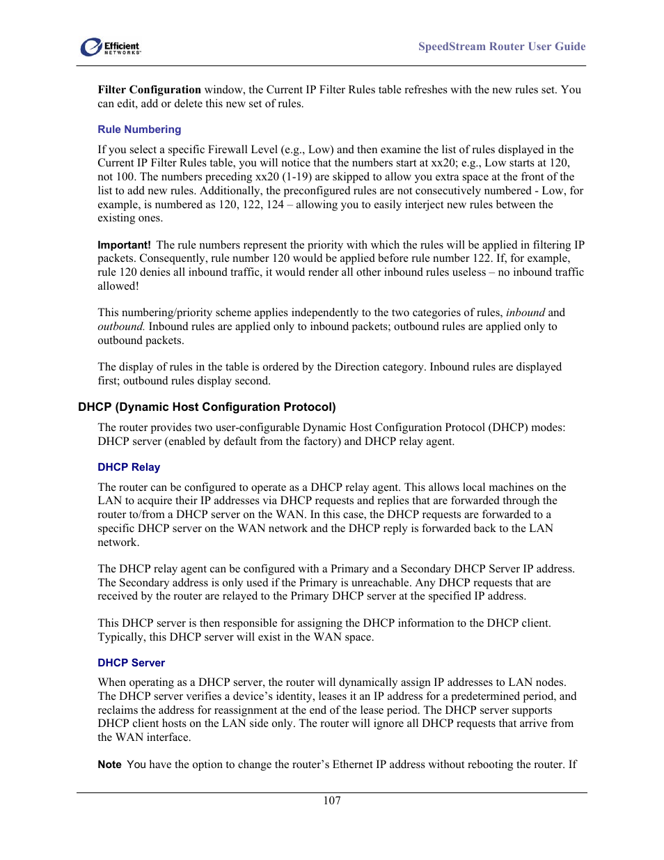 Efficient Networks 5100 User Manual | Page 117 / 129