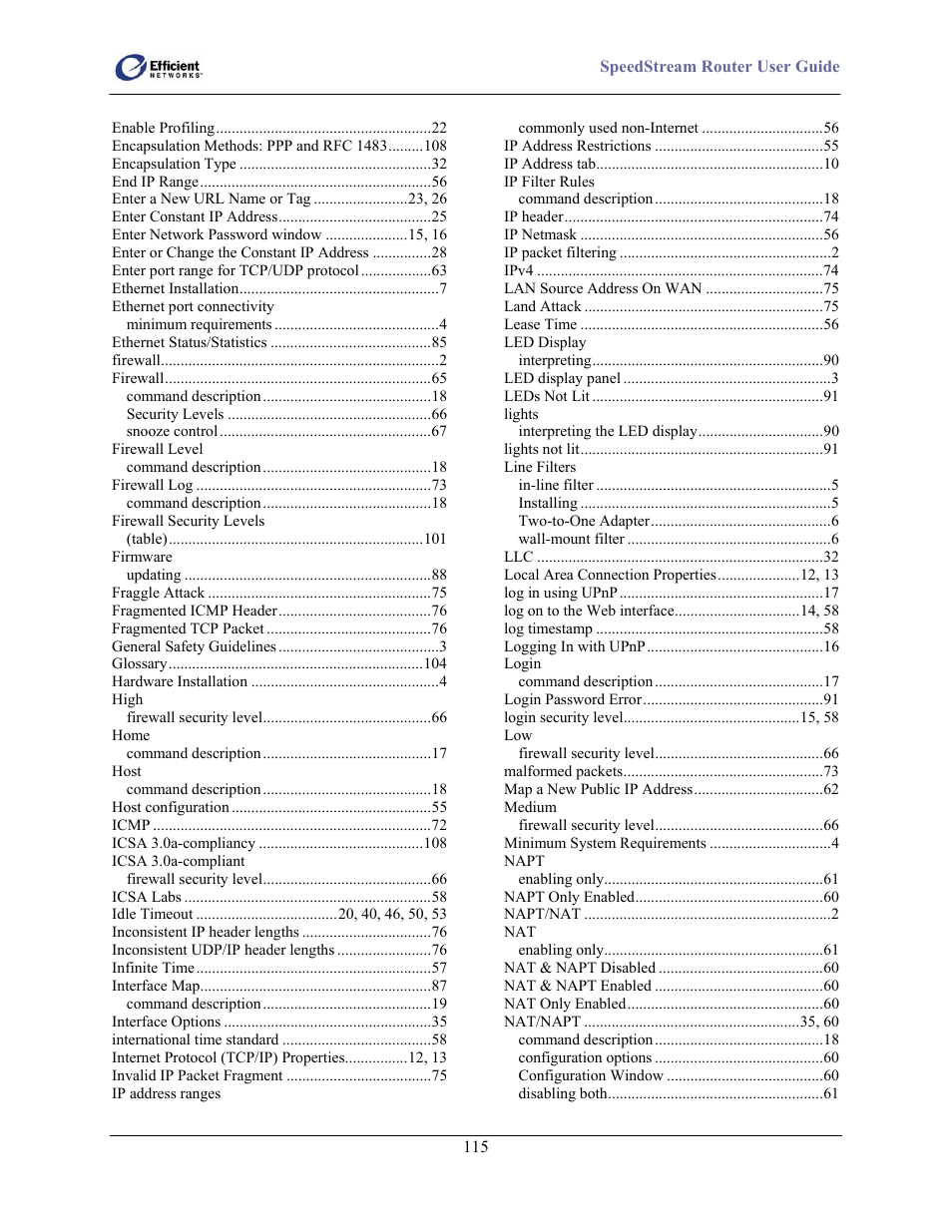 Efficient Networks 5100 User Manual | Page 125 / 129