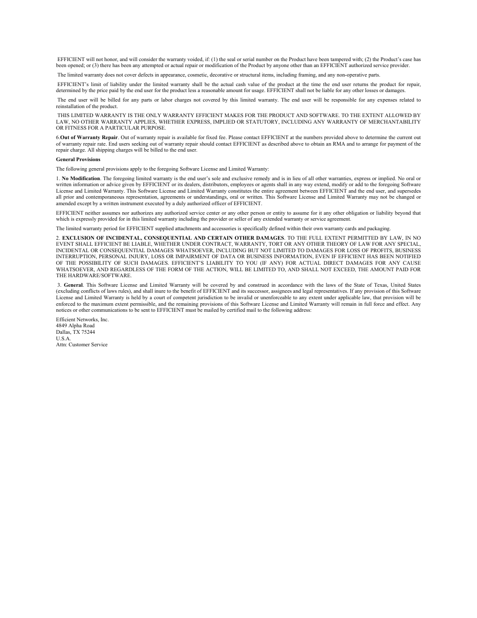 Efficient Networks 5100 User Manual | Page 3 / 129