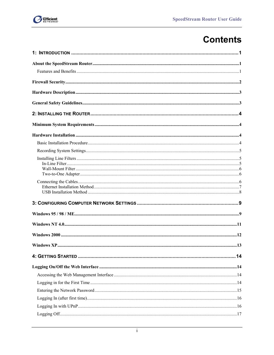 Efficient Networks 5100 User Manual | Page 4 / 129
