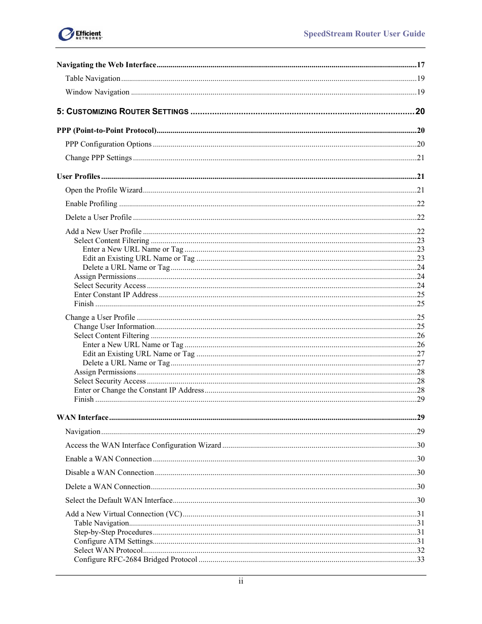 Efficient Networks 5100 User Manual | Page 5 / 129