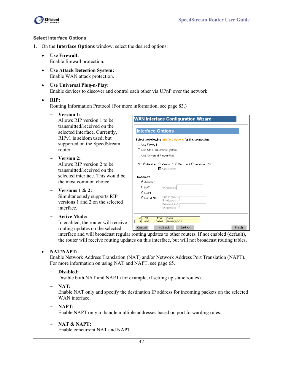Select interface options | Efficient Networks 5100 User Manual | Page 52 / 129