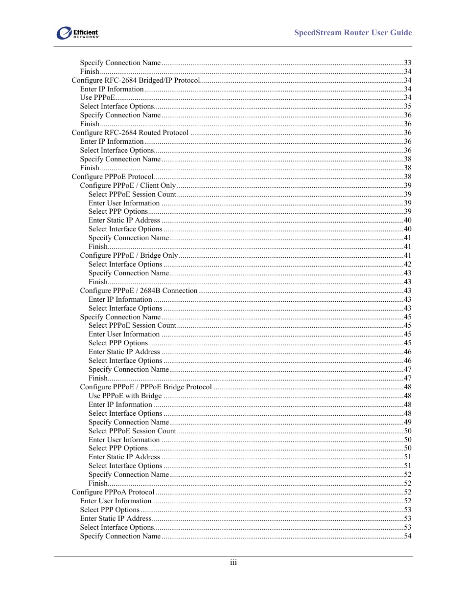 Efficient Networks 5100 User Manual | Page 6 / 129