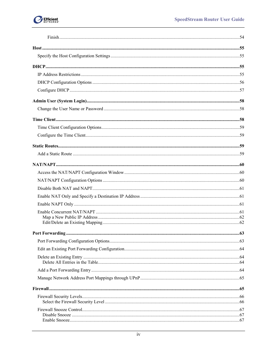 Efficient Networks 5100 User Manual | Page 7 / 129