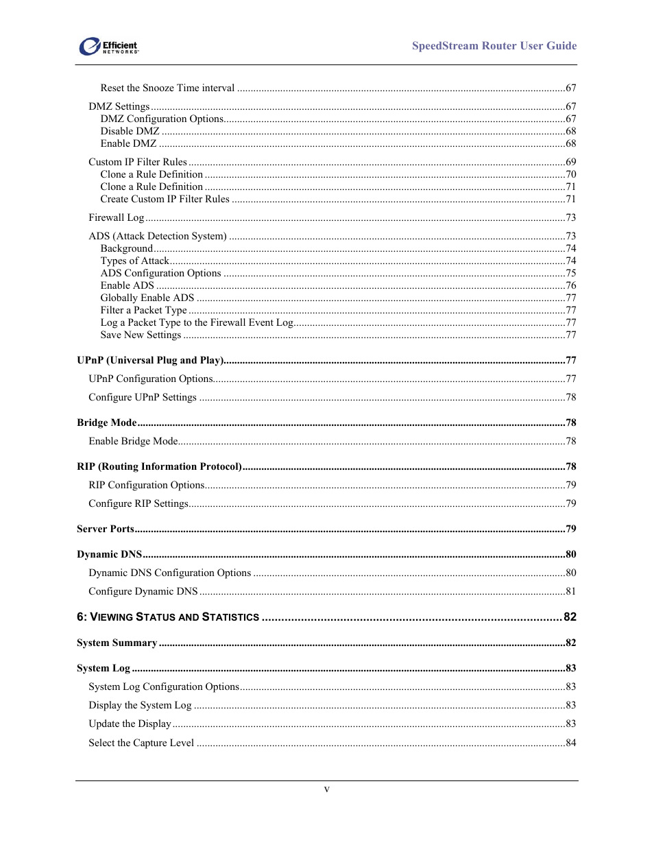 Efficient Networks 5100 User Manual | Page 8 / 129
