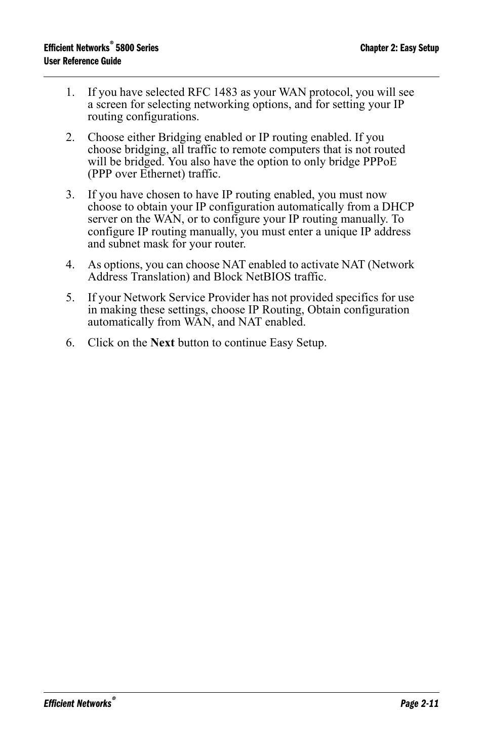 Efficient Networks 5800 User Manual | Page 25 / 88