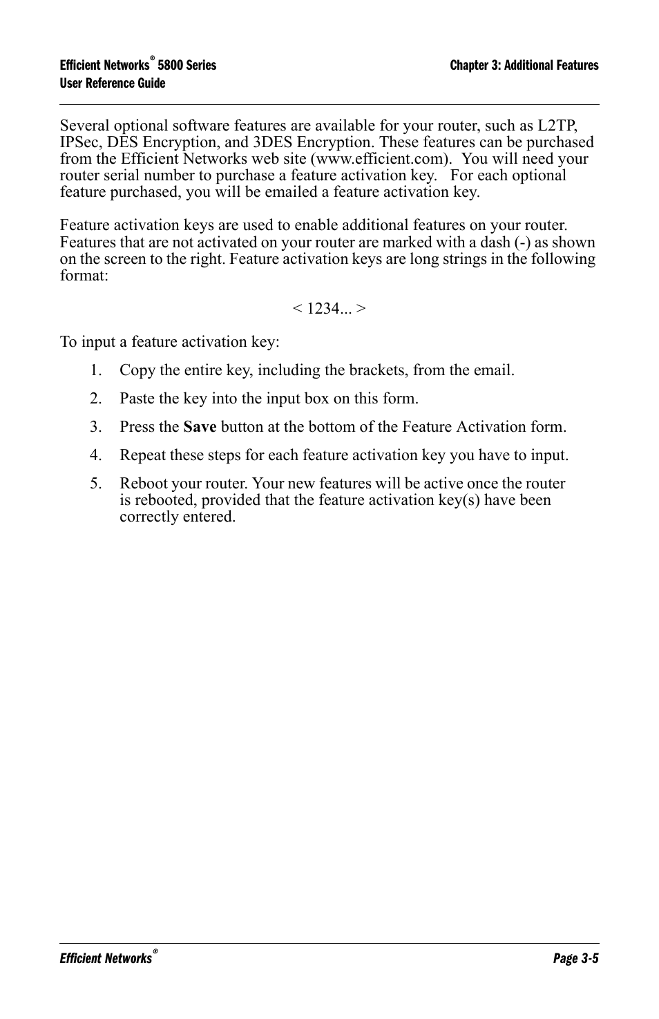 Efficient Networks 5800 User Manual | Page 37 / 88