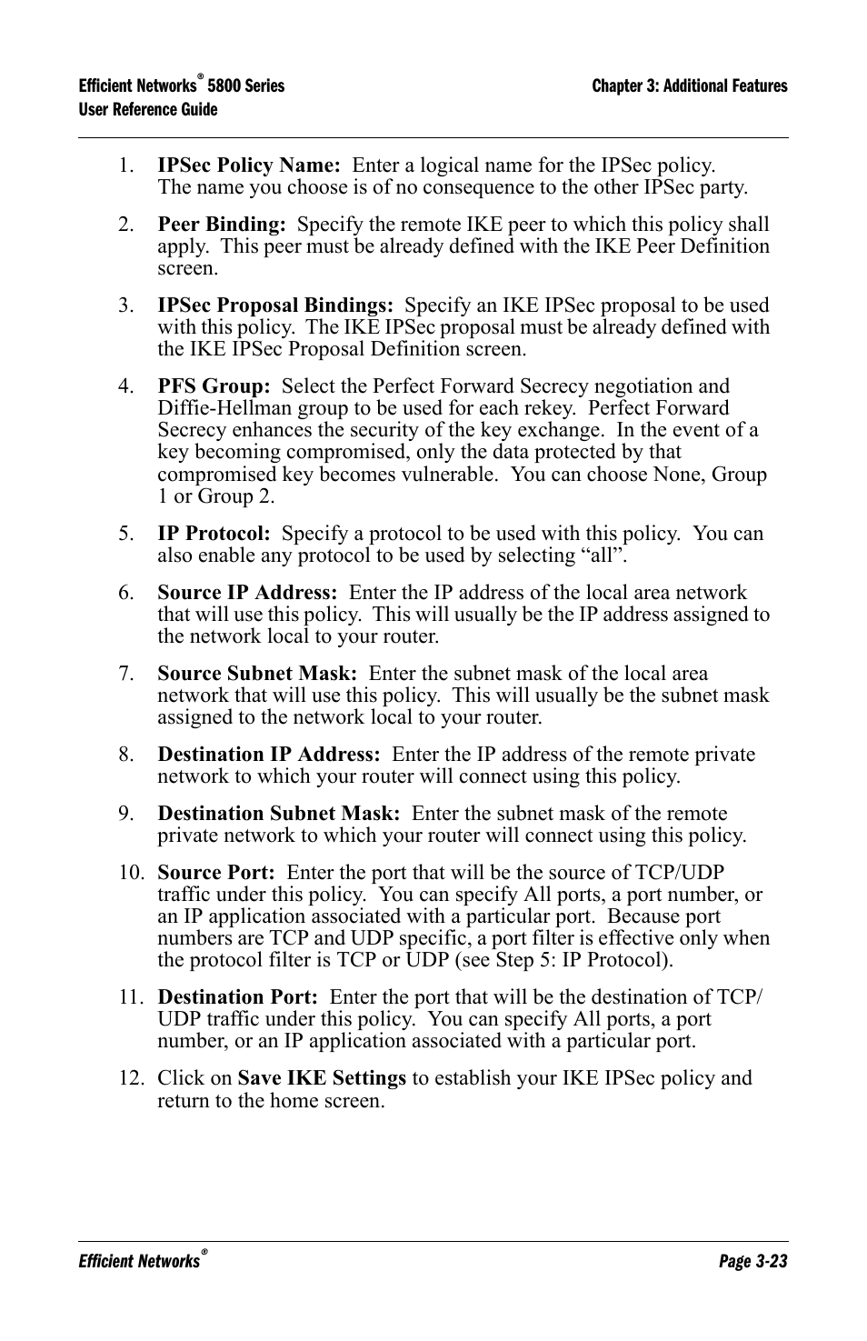 Efficient Networks 5800 User Manual | Page 55 / 88
