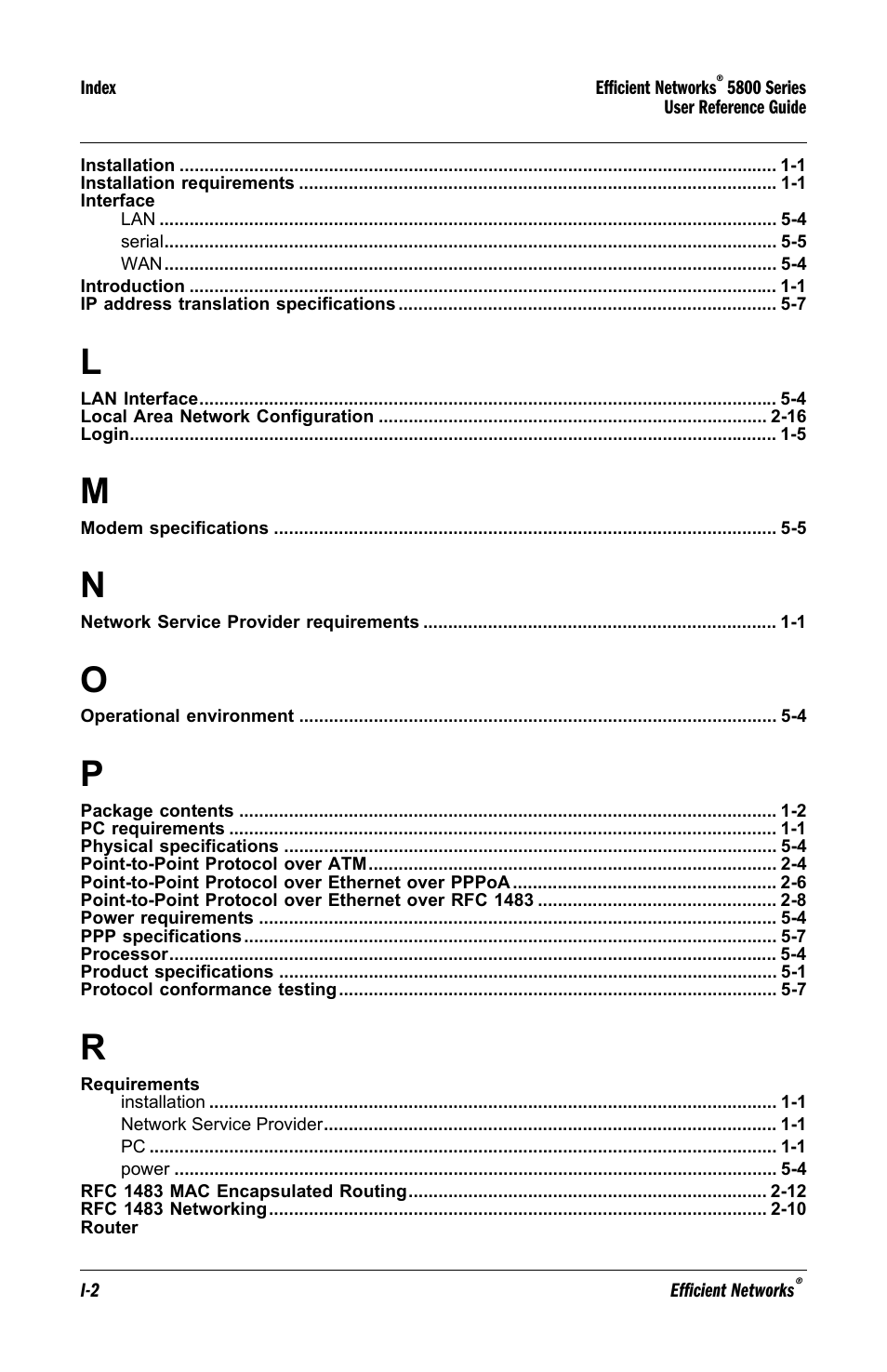 Efficient Networks 5800 User Manual | Page 86 / 88