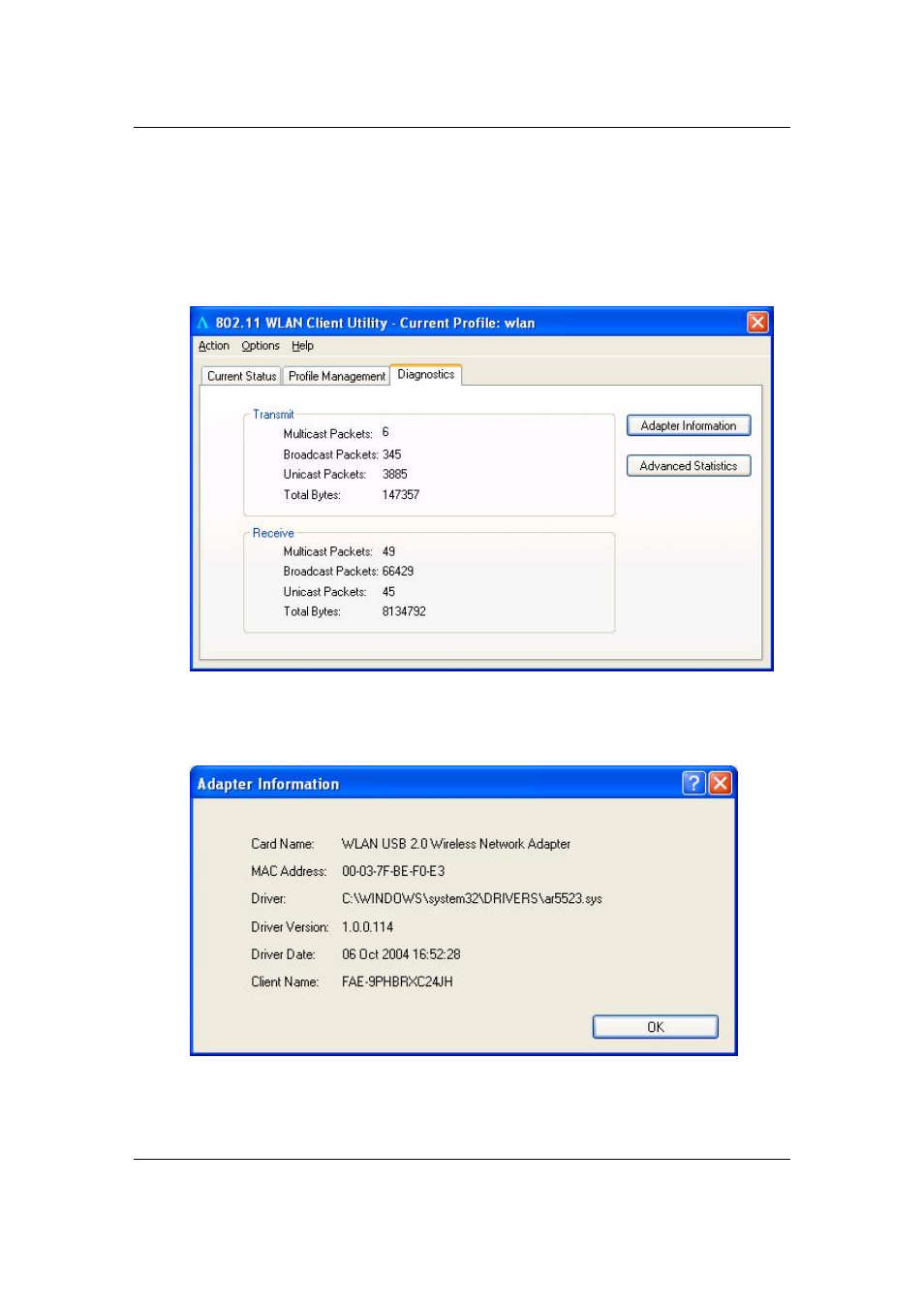 3 diagnostics | Efficient Networks EEE 802.11b/g Wireless USB 2.0 Adapter User Manual | Page 39 / 48