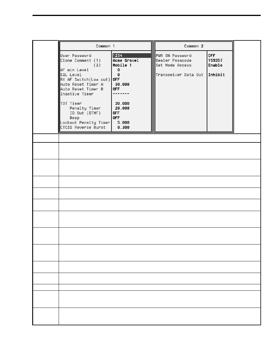 Table 4-7, Table 4-7), Ee table 4-7) | Ee table 4-7 | EFJohnson 764X User Manual | Page 38 / 99