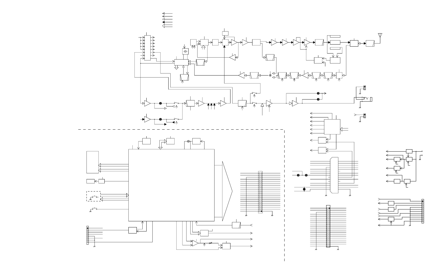 Vhf (7610) block diagram, Front unit main unit | EFJohnson 764X User Manual | Page 88 / 99